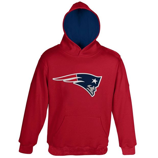Toddler Red New England Patriots Fan Gear Primary Logo Pullover Hoodie