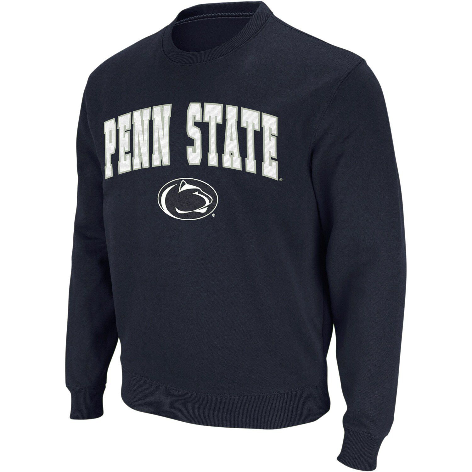 Men's Colosseum Navy Penn State Nittany Lions Arch & Logo Crew Neck ...