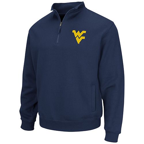 Men's Colosseum Navy West Virginia Mountaineers Team Logo Quarter-Zip ...