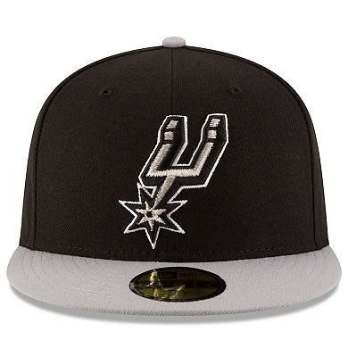 Men's New Era Black/Gray San Antonio Spurs Official Team Color 2Tone 59FIFTY Fitted Hat