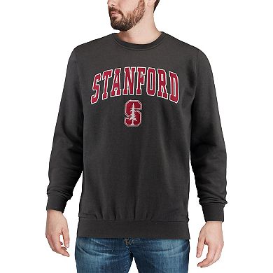 Men's Colosseum Charcoal Stanford Cardinal Arch & Logo Crew Neck Sweatshirt