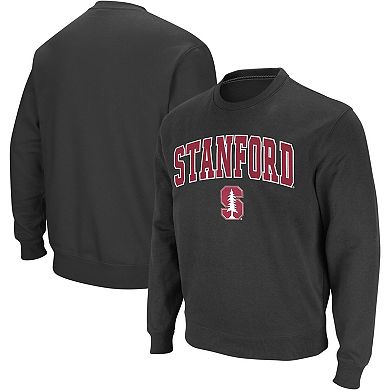 Men's Colosseum Charcoal Stanford Cardinal Arch & Logo Crew Neck Sweatshirt