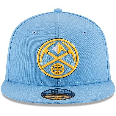 Men's New Era Light Blue Denver Nuggets Official Team Color 9FIFTY Adjustable Snapback Hat
