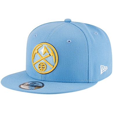 Men's New Era Light Blue Denver Nuggets Official Team Color 9FIFTY Adjustable Snapback Hat