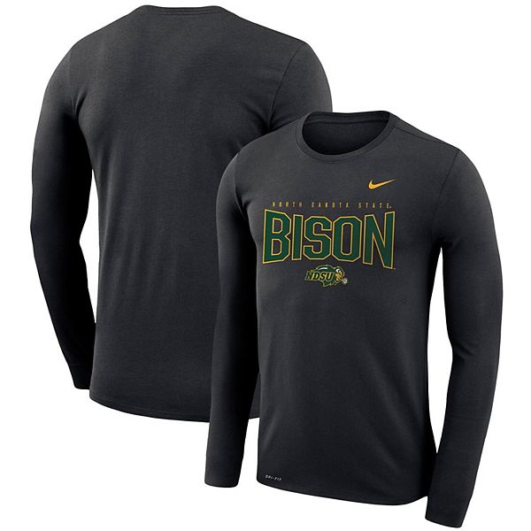 Men's Nike Black NDSU Bison Bowtie Arch Legend Long Sleeve Performance ...