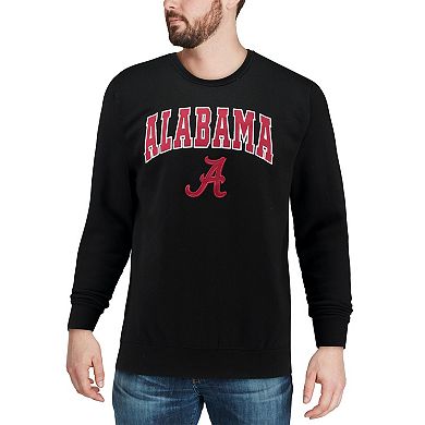 Men's Colosseum Black Alabama Crimson Tide Arch & Logo Crew Neck Sweatshirt