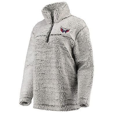 Women's G-III 4Her by Carl Banks Gray Washington Capitals Sherpa Quarter-Zip Pullover Jacket
