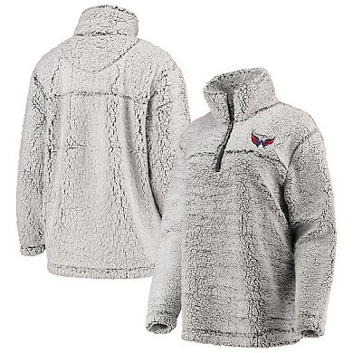 Women's G-III 4Her by Carl Banks Gray Washington Capitals Sherpa Quarter-Zip Pullover Jacket