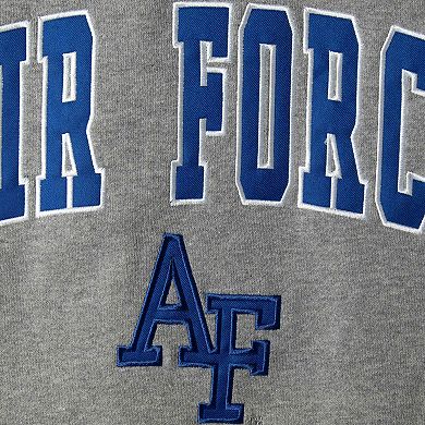 Men's Colosseum Heathered Gray Air Force Falcons Arch & Logo Sweatshirt