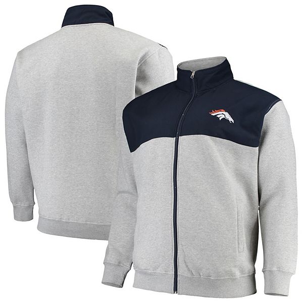 Denver Broncos Profile Big & Tall Fleece Quarter-Zip Jacket - Navy