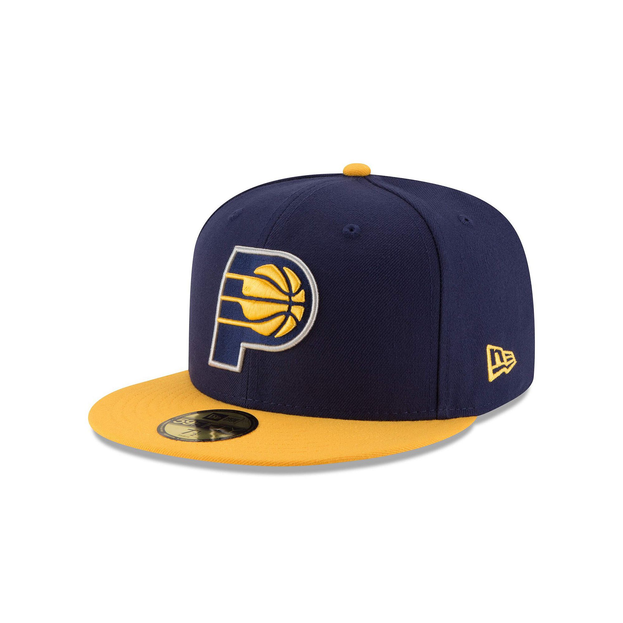 Mens New Era Navy/Yellow Indiana Pacers Official Team Color 2Tone 59FIFTY 