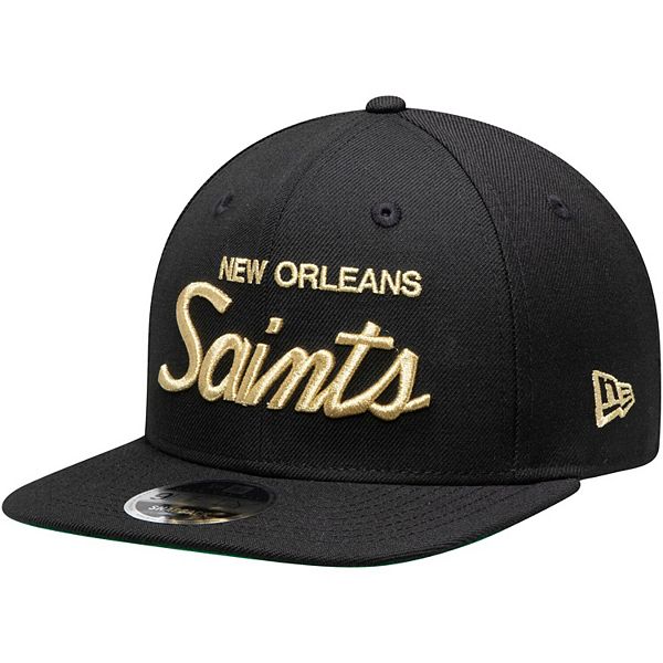 New Era Black New Orleans Saints Throwback 9FIFTY Adjustable Snapback Hat