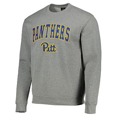 Men's Colosseum Heathered Gray Pitt Panthers Arch & Logo Sweatshirt