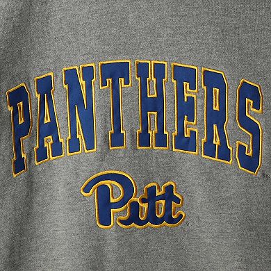 Men's Colosseum Heathered Gray Pitt Panthers Arch & Logo Sweatshirt