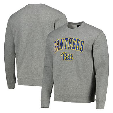 Men's Colosseum Heathered Gray Pitt Panthers Arch & Logo Sweatshirt