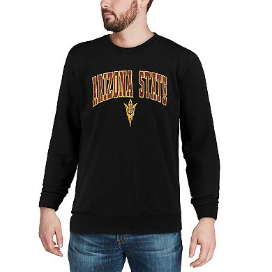 Men's Colosseum Black Arizona State Sun Devils Arch & Logo Crew Neck Sweatshirt