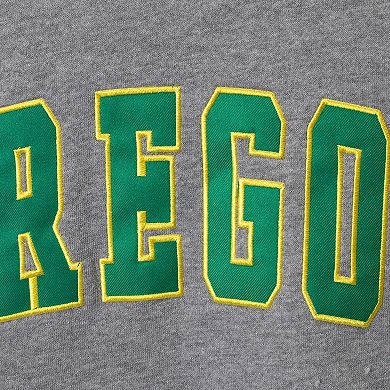 Men's Colosseum Heathered Gray Oregon Ducks Arch & Logo Sweatshirt