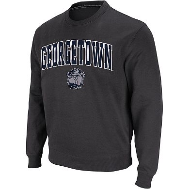 Men's Colosseum Charcoal Georgetown Hoyas Arch & Logo Crew Neck Sweatshirt