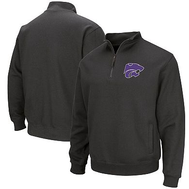 Men's Colosseum Charcoal Kansas State Wildcats Team Logo Quarter-Zip Pullover Jacket