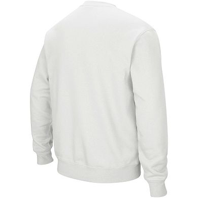 Men's Colosseum White Michigan State Spartans Arch & Logo Crew Neck Sweatshirt