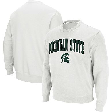 Men's Colosseum White Michigan State Spartans Arch & Logo Crew Neck ...