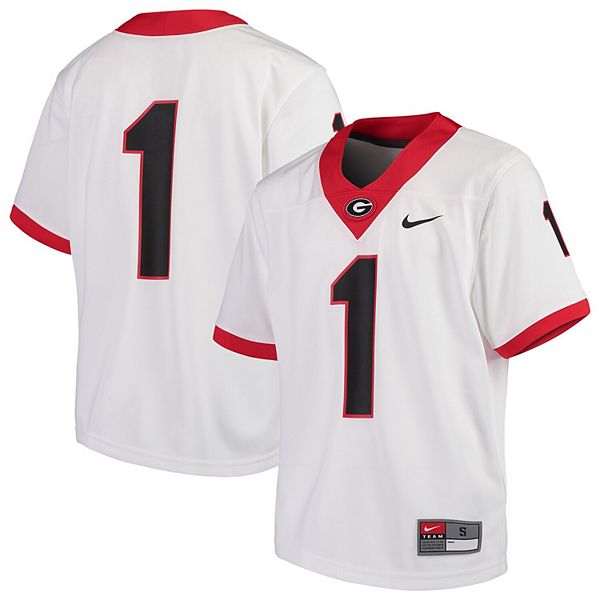 UGA Nike #1 YOUTH Football Jersey - White – The Red Zone- Athens, GA