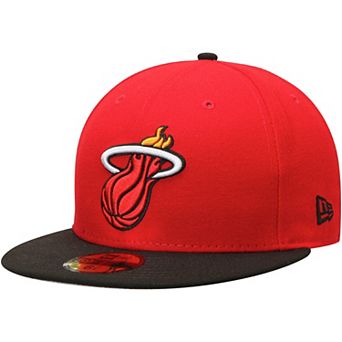 Men's New Era Red/Black Miami Heat Official Team Color 2Tone 59FIFTY Fitted Hat