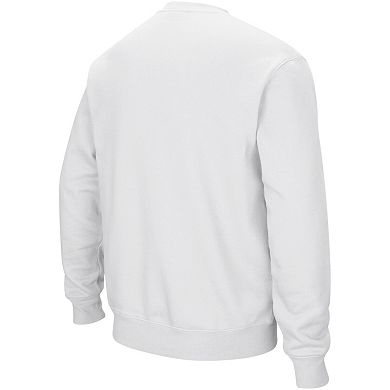 Men's Colosseum White Purdue Boilermakers Arch & Logo Crew Neck Sweatshirt