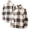 Women's Charcoal/Cream Tennessee Volunteers Plaid Sherpa Quarter-Zip Pullover Jacket