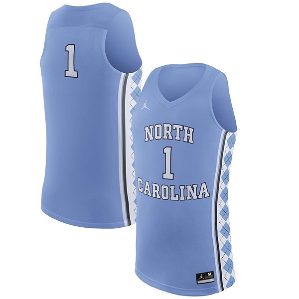 Men's Nike #1 Light Blue North Carolina Tar Heels Replica Basketball Jersey