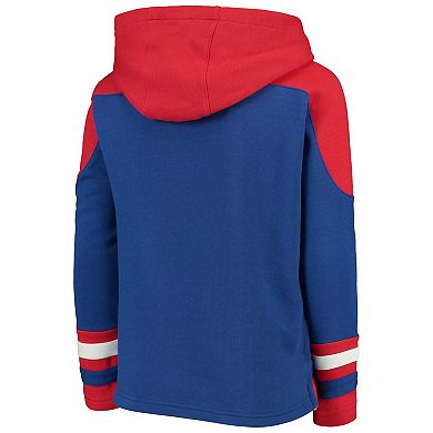 Youth Blue/Red New York Rangers Ageless Lace-Up Pullover Hoodie