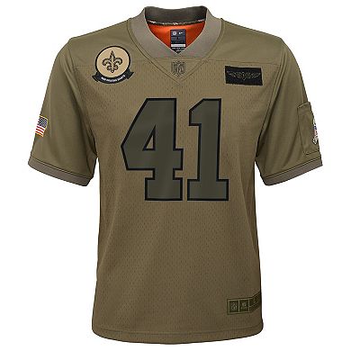 Youth Nike Alvin Kamara Olive New Orleans Saints 2019 Salute to Service Game Jersey