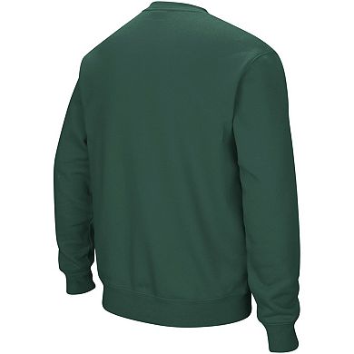 Men's Colosseum Green Michigan State Spartans Arch & Logo Crew Neck Sweatshirt