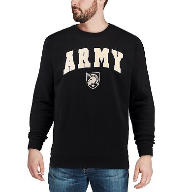 Men's Colosseum Black Army Black Knights Arch & Logo Crew Neck Sweatshirt