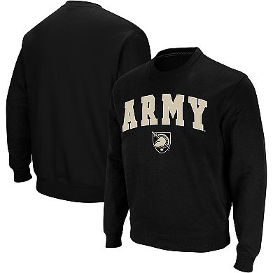 Men's Colosseum Black Army Black Knights Arch & Logo Crew Neck Sweatshirt