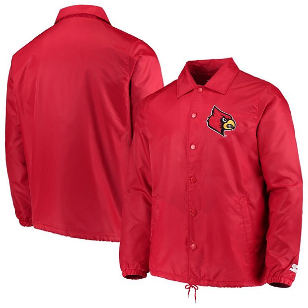 Men's Starter Red Louisville Cardinals The General Coach's Full-Snap Jacket