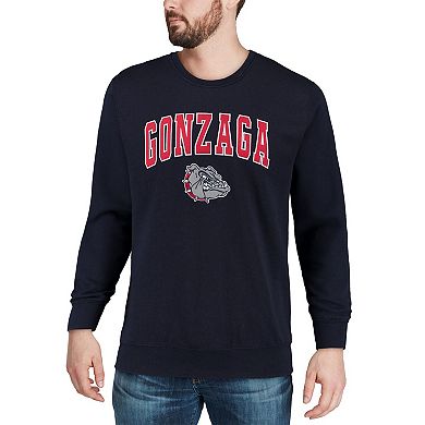 Men's Colosseum Navy Gonzaga Bulldogs Arch & Logo Crew Neck Sweatshirt