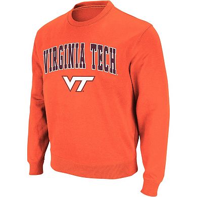 Men's Colosseum Orange Virginia Tech Hokies Arch & Logo Crew Neck Sweatshirt
