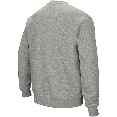 Men's Colosseum Heather Gray Indiana Hoosiers Arch & Logo Crew Neck Sweatshirt