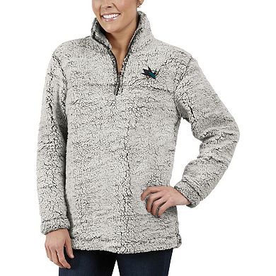 Women's G-III 4Her by Carl Banks Gray San Jose Sharks Sherpa Quarter-Zip Pullover Jacket