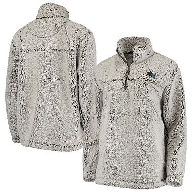 Women's G-III 4Her by Carl Banks Gray San Jose Sharks Sherpa Quarter-Zip Pullover Jacket