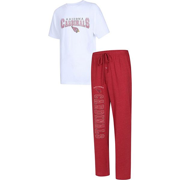 Men's Concepts Sport Cardinal/White Arizona Cardinals Big & Tall Topic  T-Shirt & Pants Sleep Set