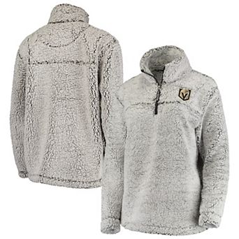 Women's G-III 4Her by Carl Banks Gray Vegas Golden Knights Sherpa Quarter-Zip Pullover Jacket