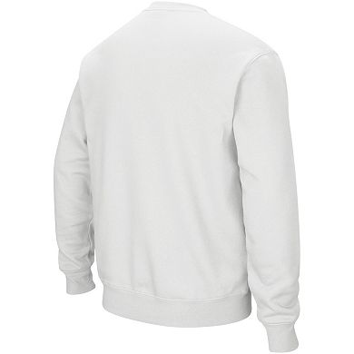 Men's Colosseum White Oklahoma Sooners Arch & Logo Crew Neck Sweatshirt