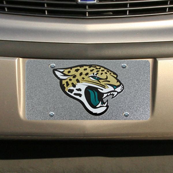Jacksonville Jaguars Glitter License Plate Silver
