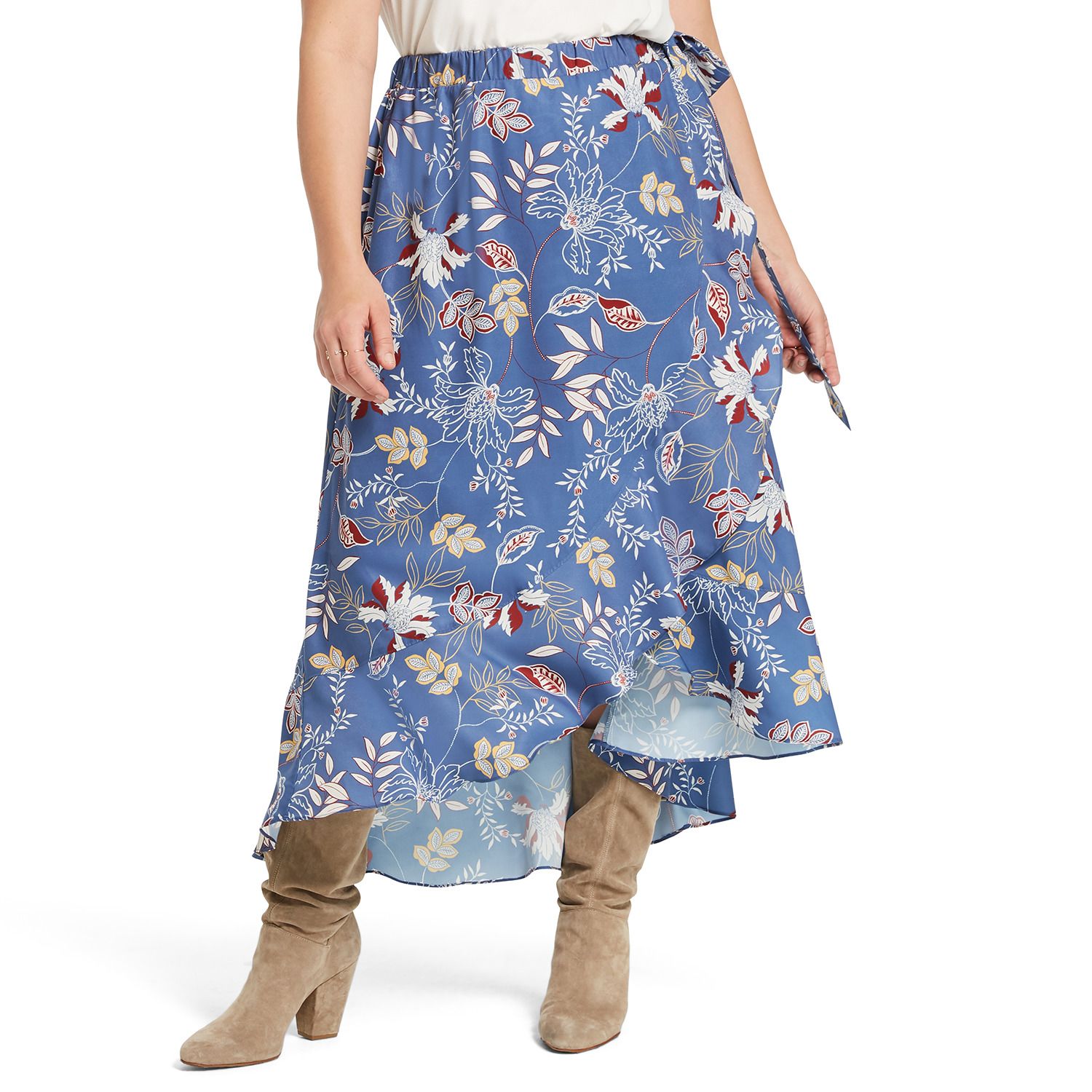 faux wrap maxi skirt