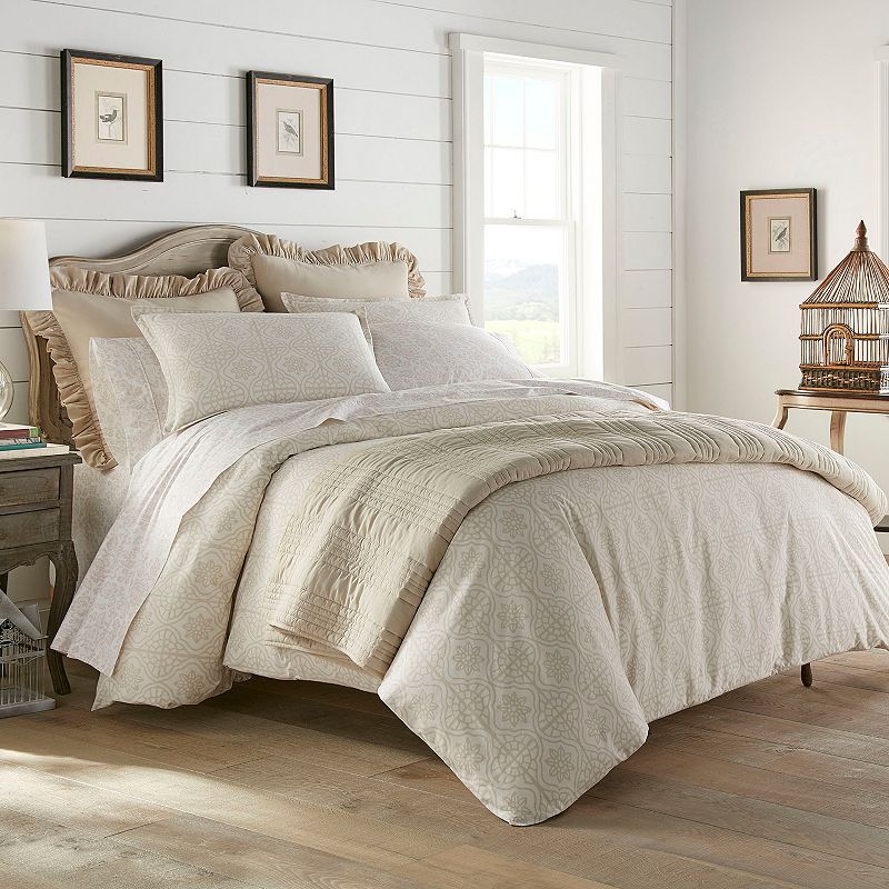 70484316 Stone Cottage Florence Duvet Cover Set, Beig/Green sku 70484316