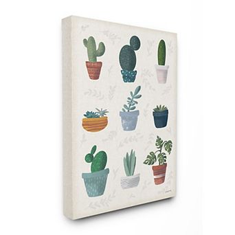 Stupell Home Decor Cute Succulent Chart Stretched Canvas Wall Art