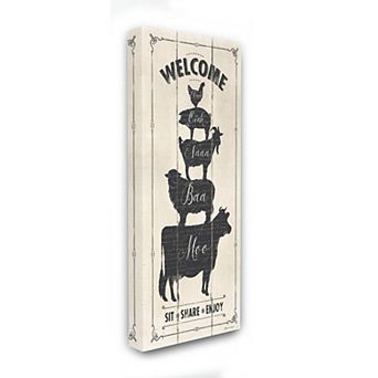 Stupell Home Decor Welcome Farm Animal Rustic Wood Textured Word Design Wall Art by Stephanie Workman Marrott