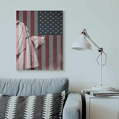 Stupell Home Decor American Flag USA Rustic Liberty Design Wall Art by Daniel Sproul